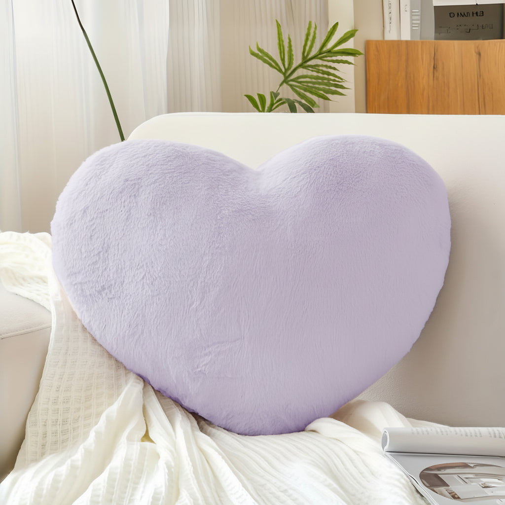 Heart Shaped Plush Throw Pillow for Cozy Home Decor