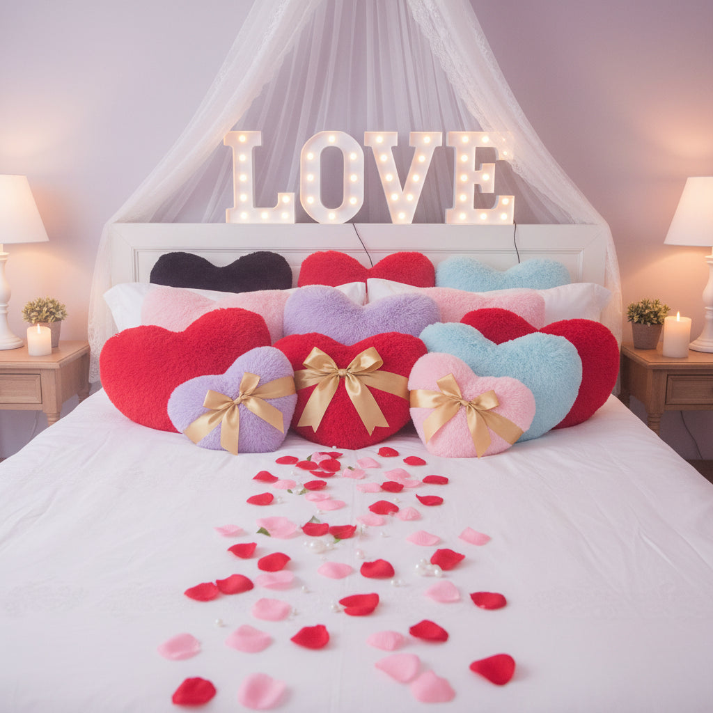 Heart Shaped Plush Throw Pillow for Cozy Home Decor