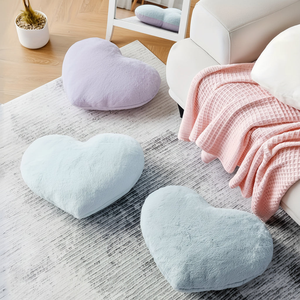 Heart Shaped Plush Throw Pillow for Cozy Home Decor