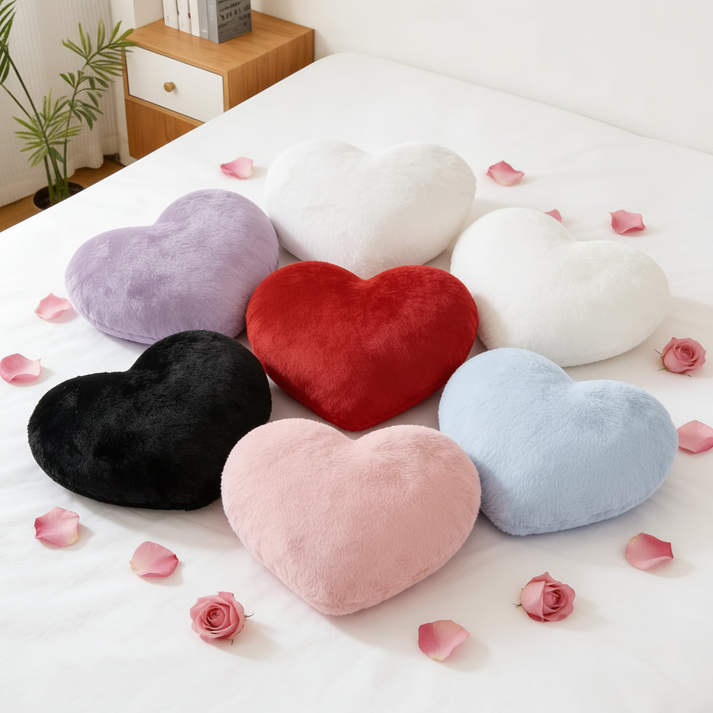 Heart Shaped Plush Throw Pillow for Cozy Home Decor