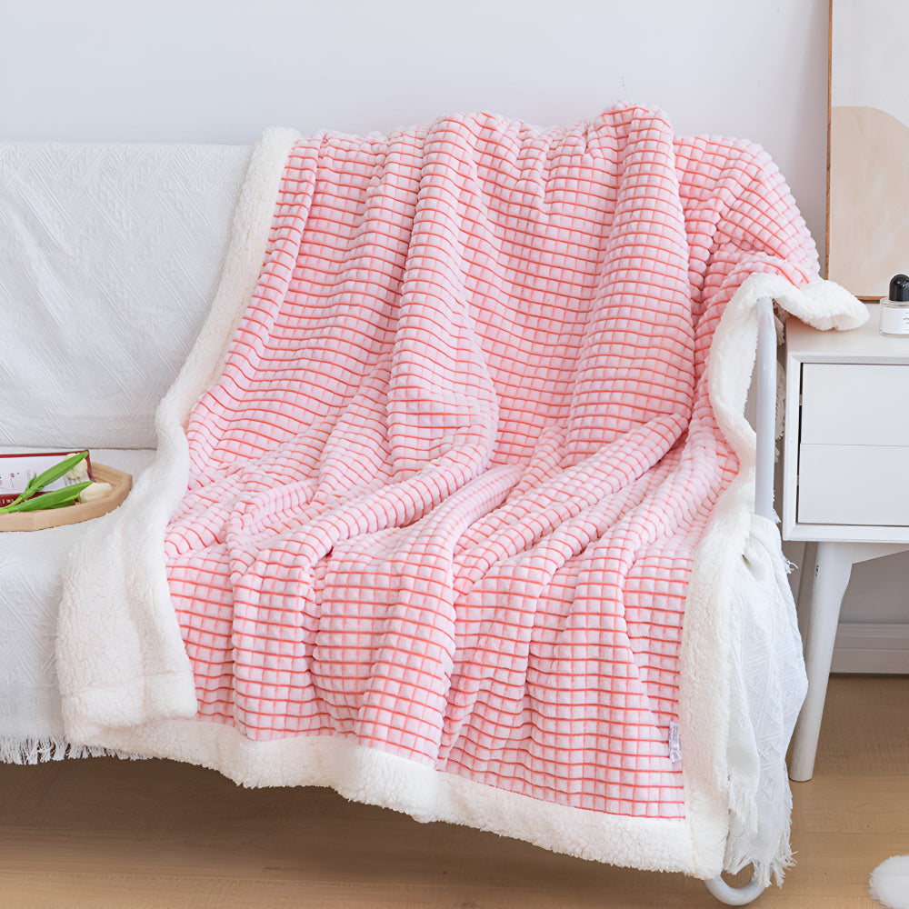 3D Waffle Sherpa Fleece Blanket