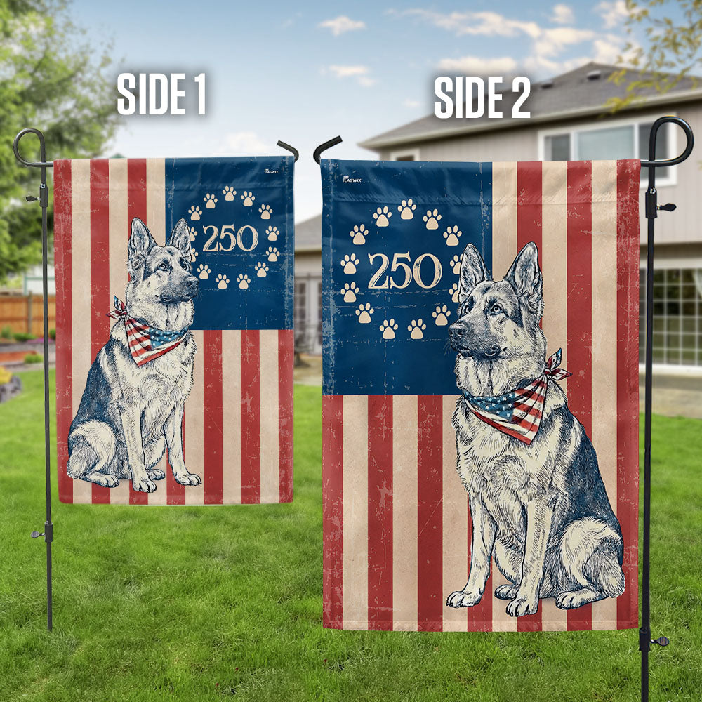 Betsy Ross German Shepherd Dog Flag - Patriotic Canvas Banner