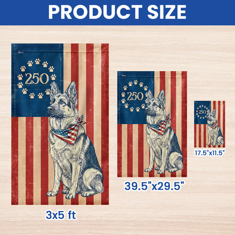 Betsy Ross German Shepherd Dog Flag - Patriotic Canvas Banner