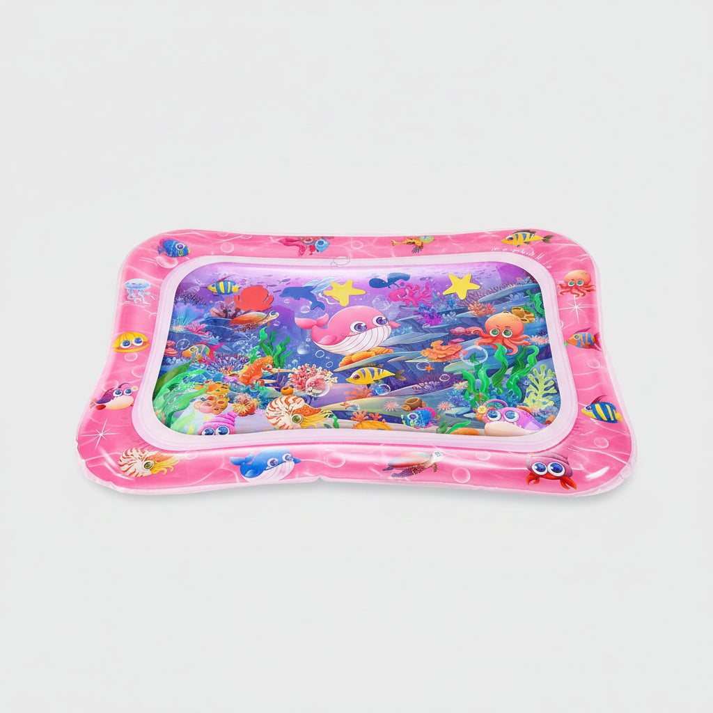 Inflatable Baby Tummy Time Water Play Mat with Sea Animals