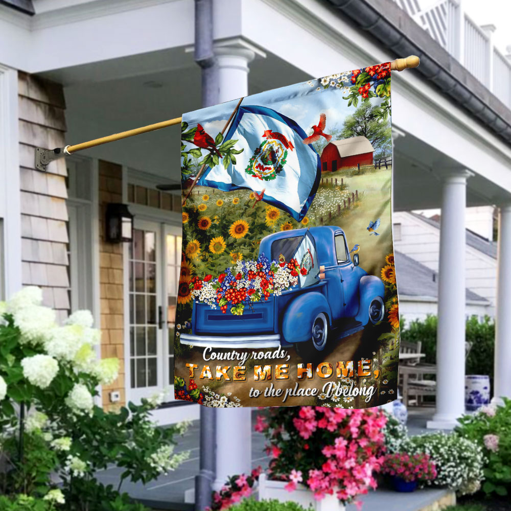 Double-Sided West Virginia Country Roads Canvas Flag