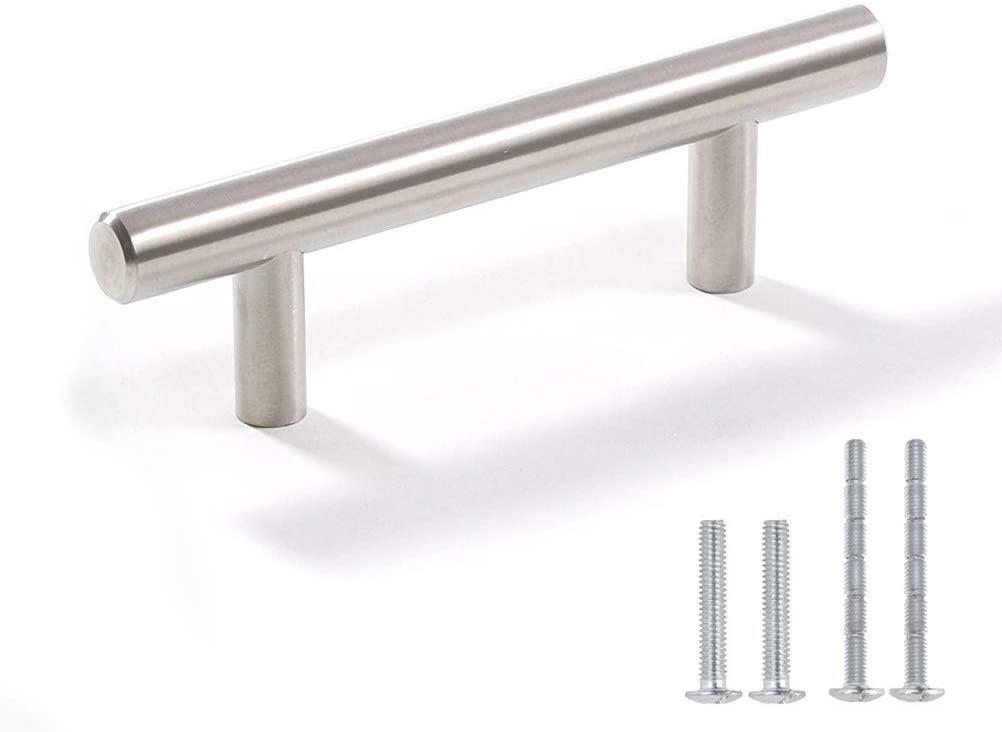 Brushed Nickel Stainless Steel T-Bar Drawer Handles