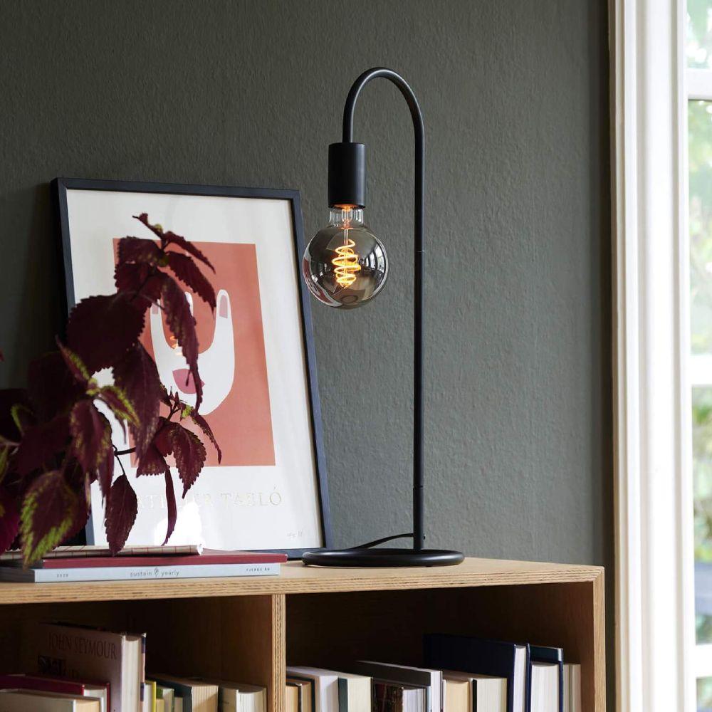 Black Industrial Table Lamp in Steel Finish