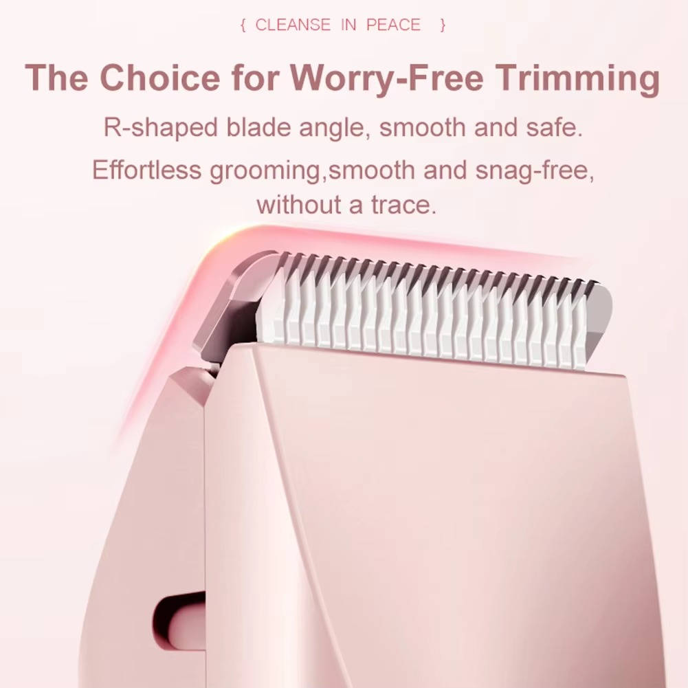 Painless Waterproof Bikini Hair Trimmer with Dual Heads and Quiet Operation