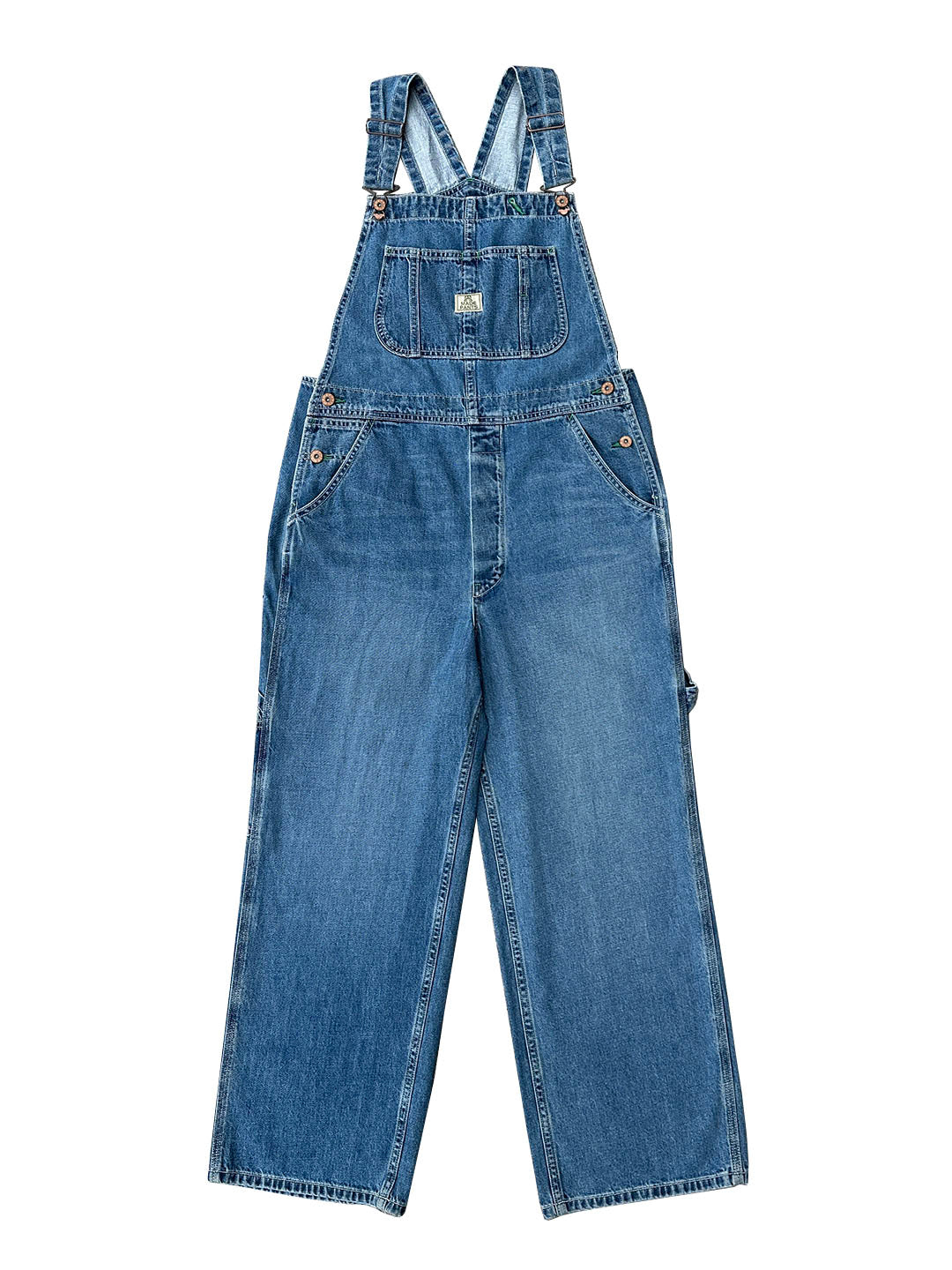 Oversized Vintage Denim Bib Overalls with Adjustable Suspenders