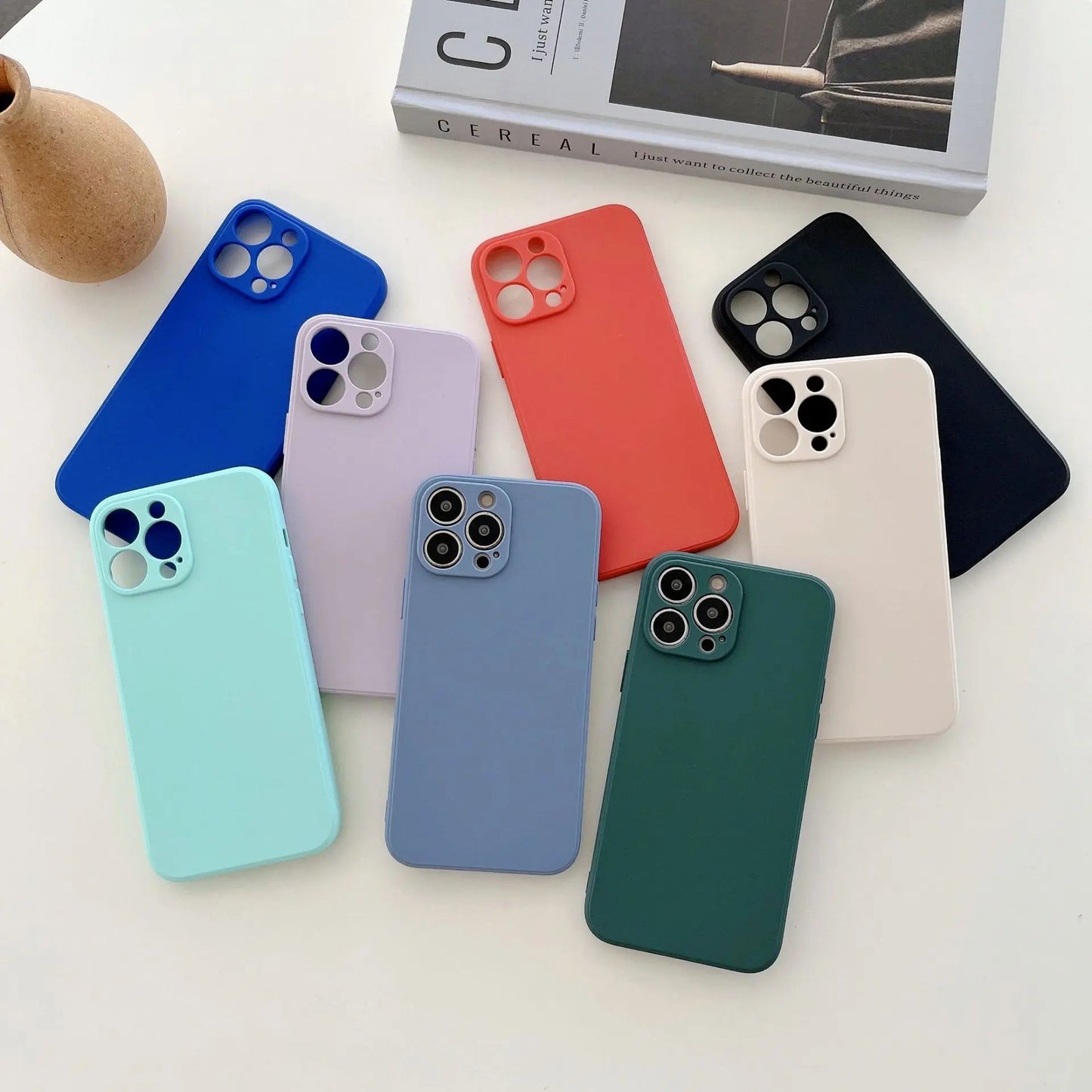 Pastel Silicone iPhone Case - Minimalist Design, Anti-Scratch Protection