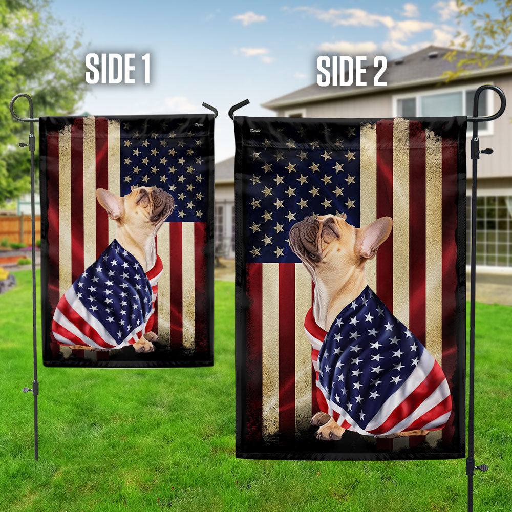 French Bulldog American Flag Banner - Patriotic Canvas Flag for Indoor/Outdoor Use