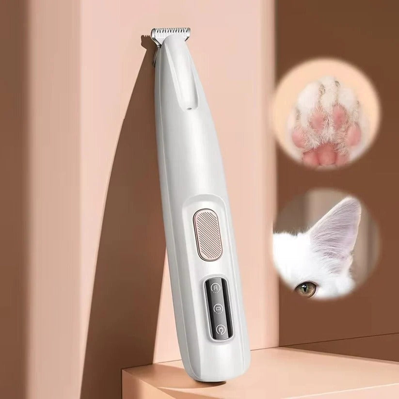 Cordless Rechargeable Pet Trimmer for Paws, Ears, and Face with Rounded Blade Tips