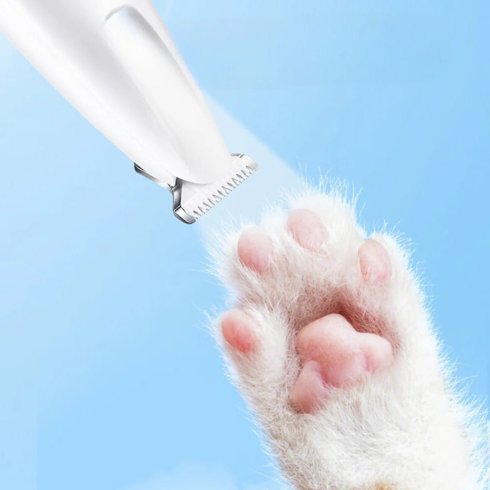 Cordless Rechargeable Pet Trimmer for Paws, Ears, and Face with Rounded Blade Tips