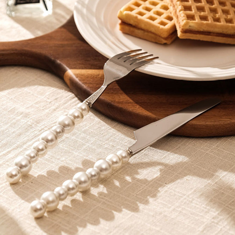 Pearl Handle Stainless Steel Cutlery Set - 4 Pieces