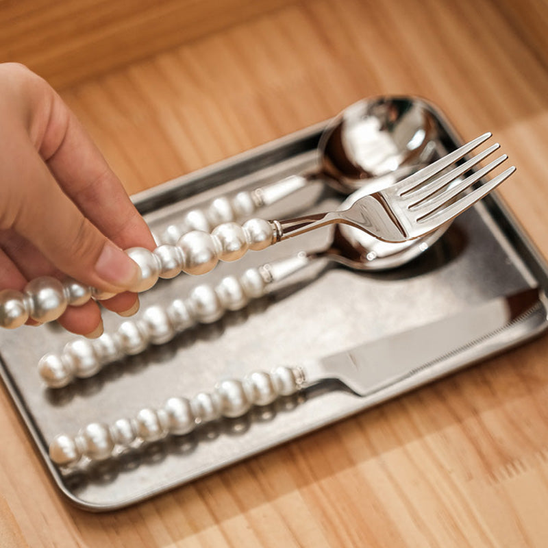 Pearl Handle Stainless Steel Cutlery Set - 4 Pieces