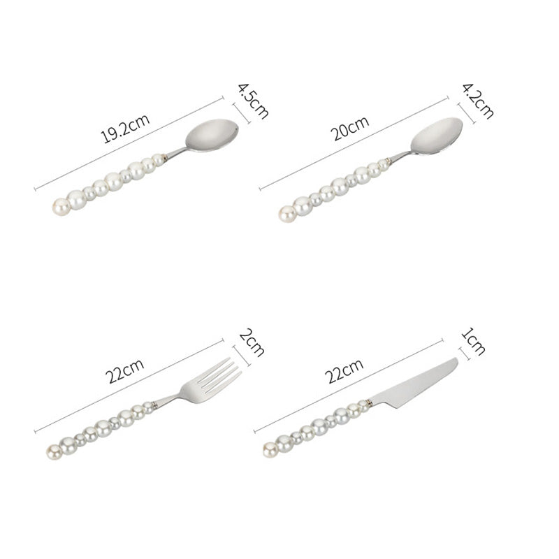 Pearl Handle Stainless Steel Cutlery Set - 4 Pieces