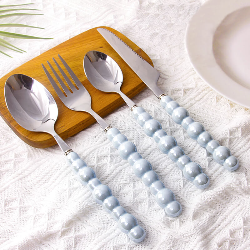 Pearl Handle Stainless Steel Cutlery Set - 4 Pieces
