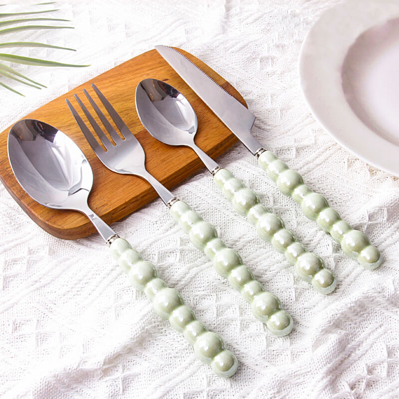 Pearl Handle Stainless Steel Cutlery Set - 4 Pieces