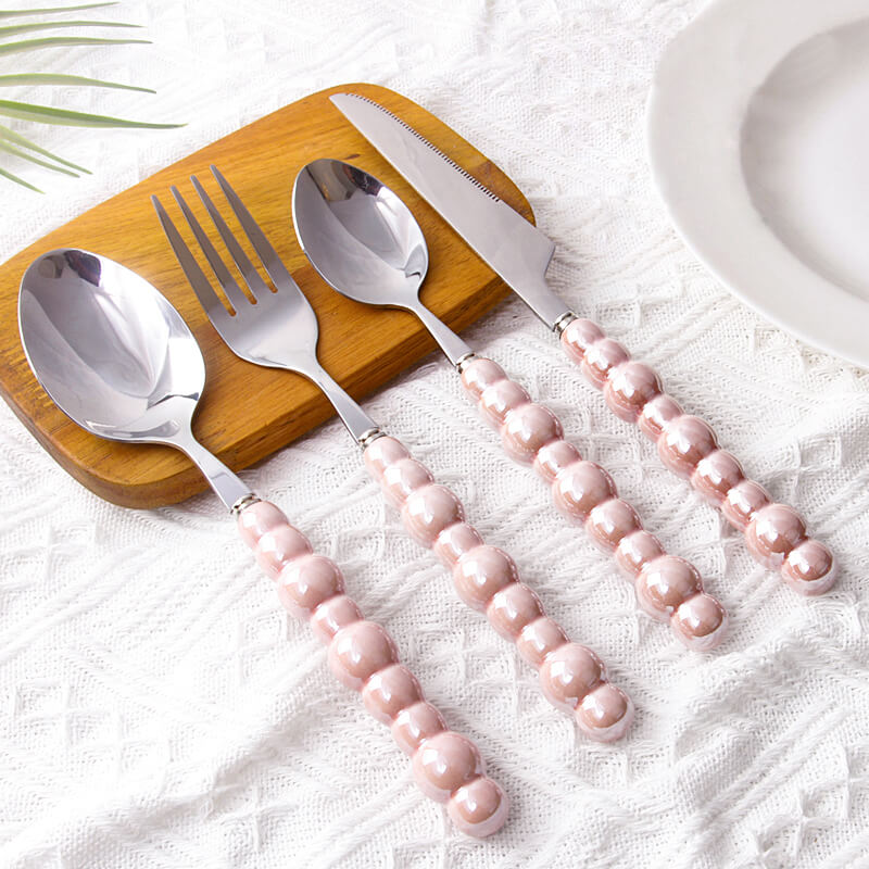 Pearl Handle Stainless Steel Cutlery Set - 4 Pieces