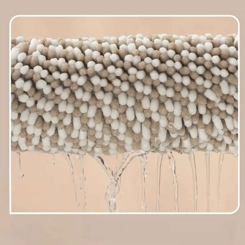 Striped Chenille Bath Mat with Non-Slip Backing