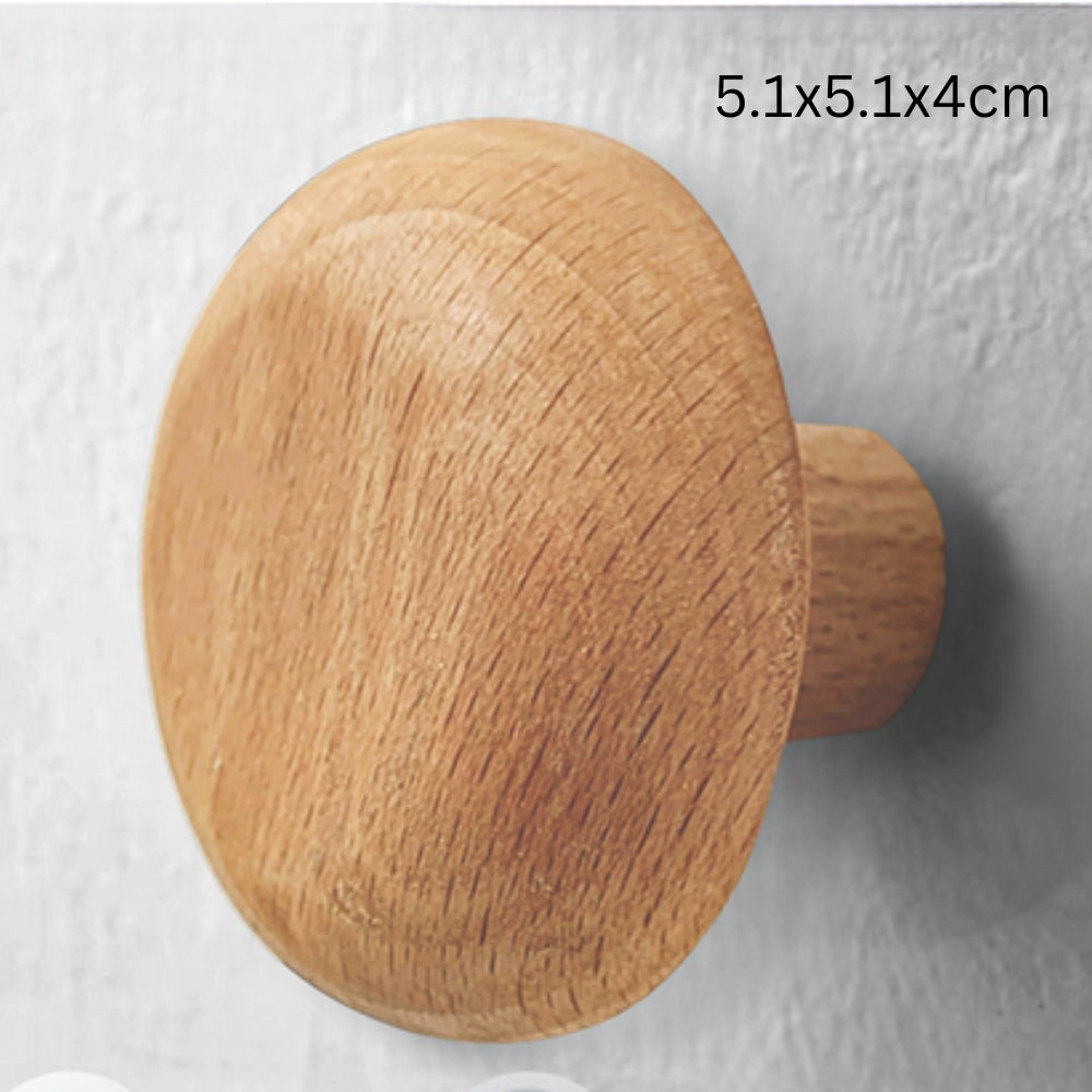 Pebble-Shaped Wooden Wall Hook for Coats and Bags