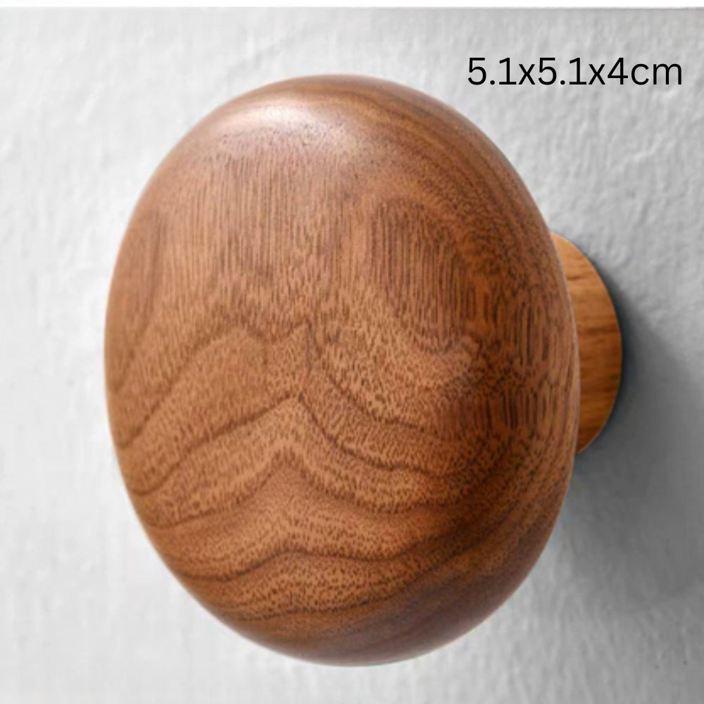 Pebble-Shaped Wooden Wall Hook for Coats and Bags