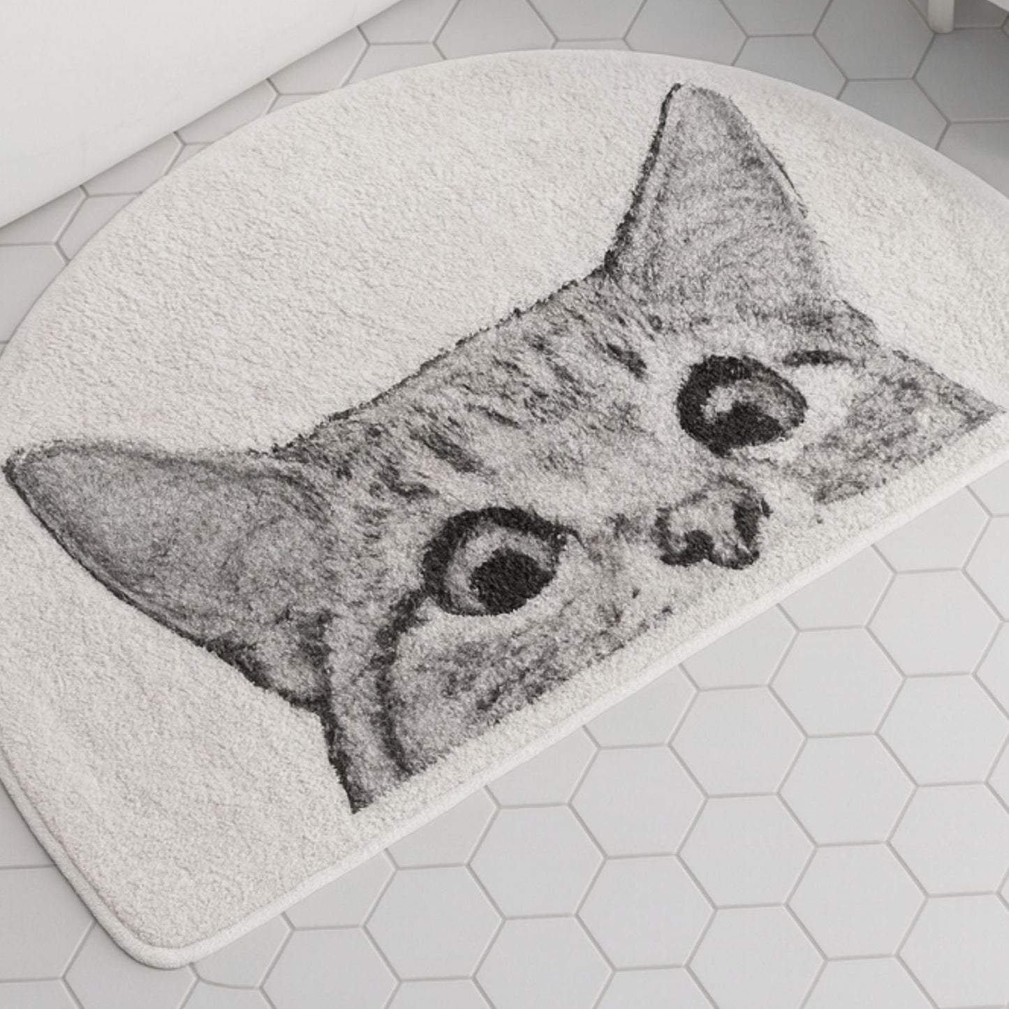 Playful Cat Design Non-Slip Bath Mat