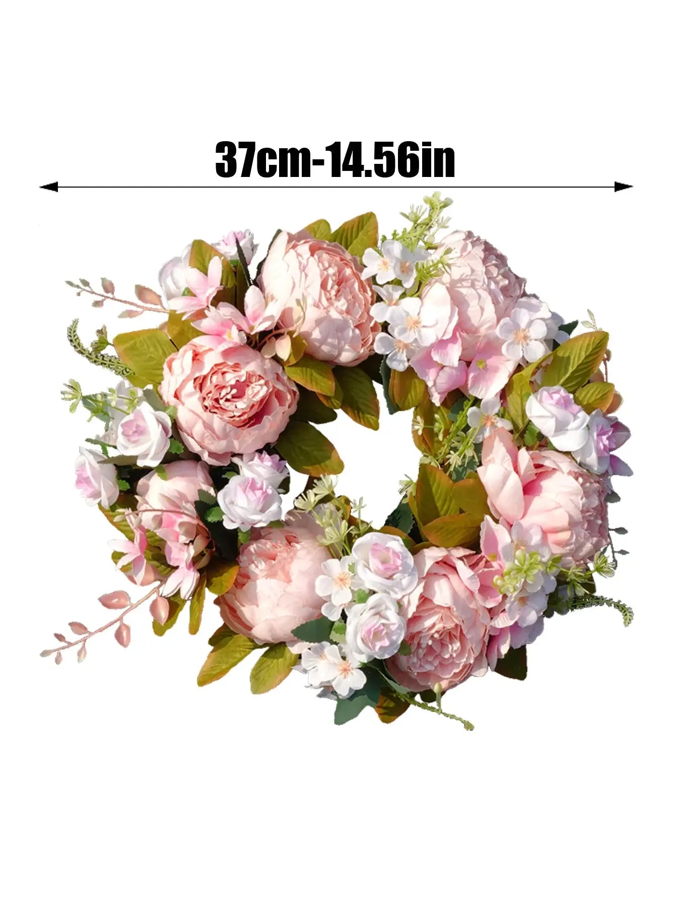 Autumn Wreath with Realistic Peonies for Indoor and Outdoor Use