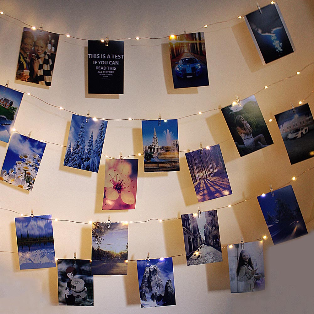 LED Photo Wall String Lights with 50 Clips