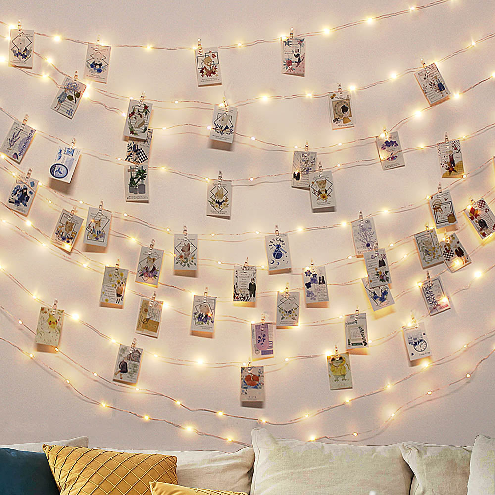 LED Photo Wall Fairy Light String with Clips