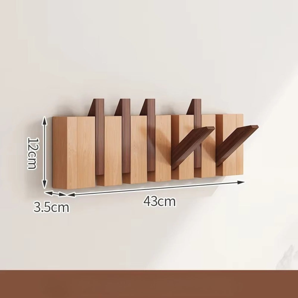 Foldable Wooden Piano Key Wall Hook Rack