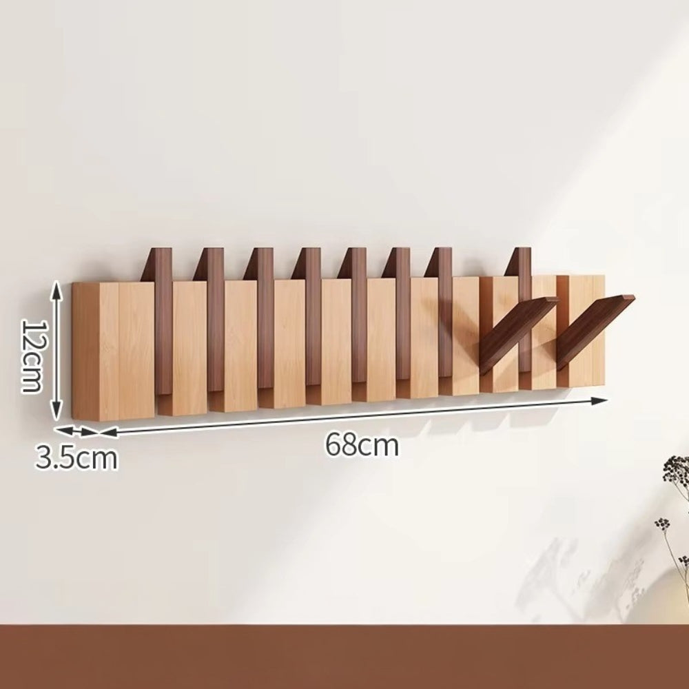 Foldable Wooden Piano Key Wall Hook Rack