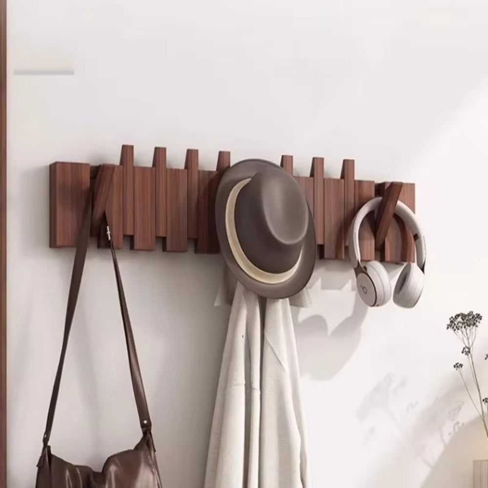 Foldable Wooden Piano Key Wall Hook Rack