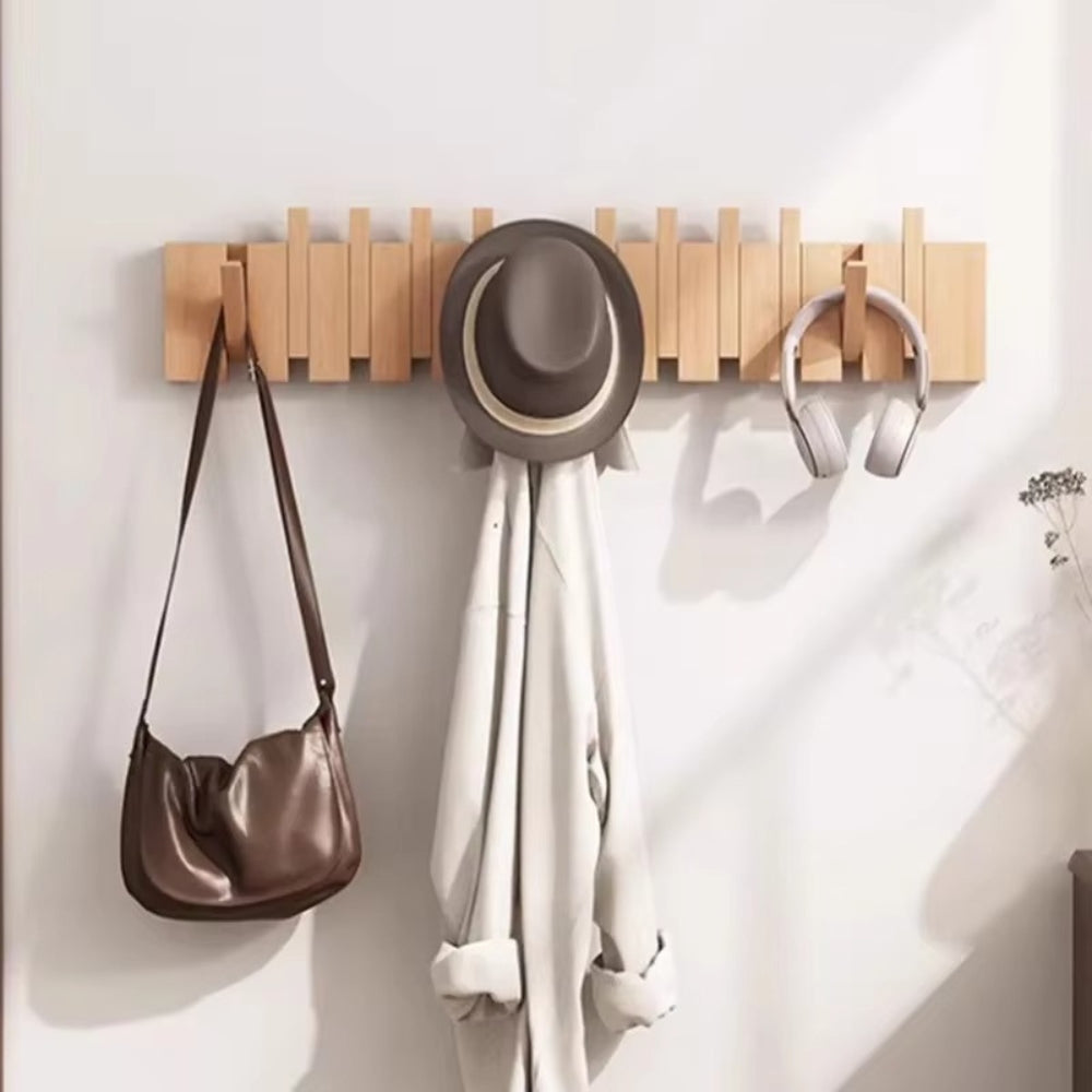 Foldable Wooden Piano Key Wall Hook Rack