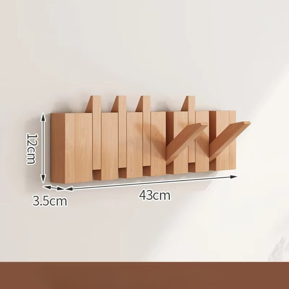 Foldable Wooden Piano Key Wall Hook Rack