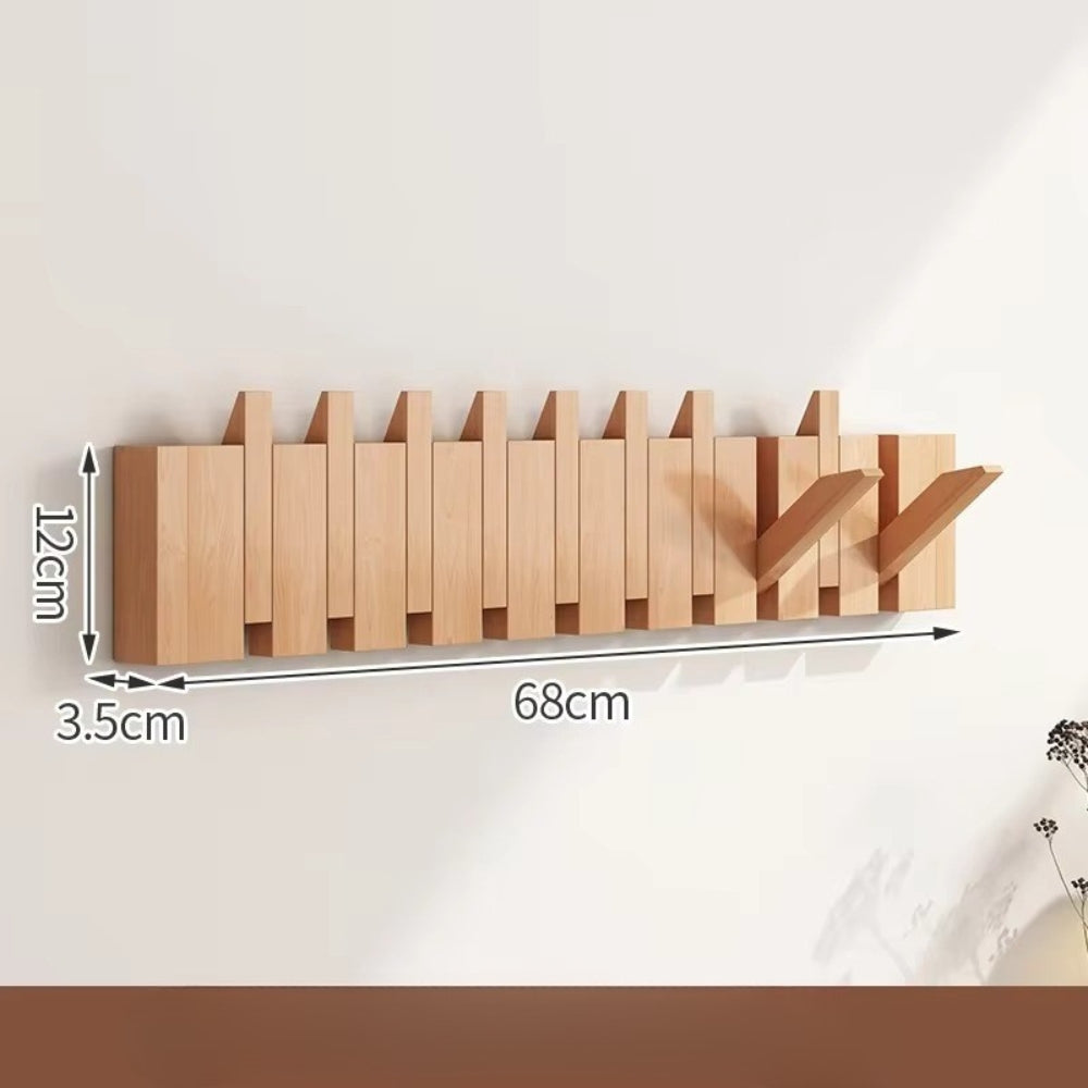 Foldable Wooden Piano Key Wall Hook Rack