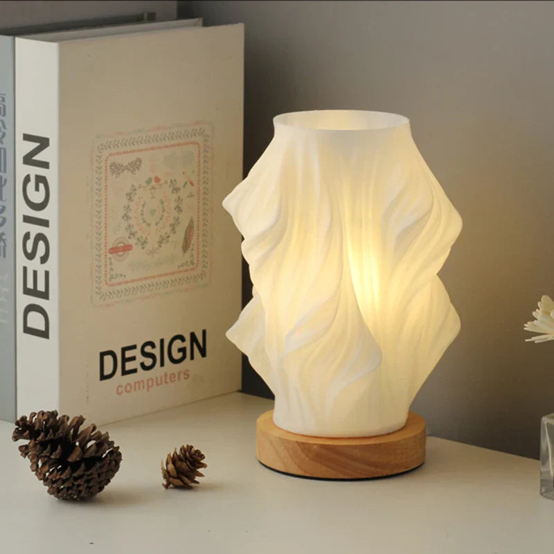 Pleated USB-Powered LED Table Lamp with Dimmable Light