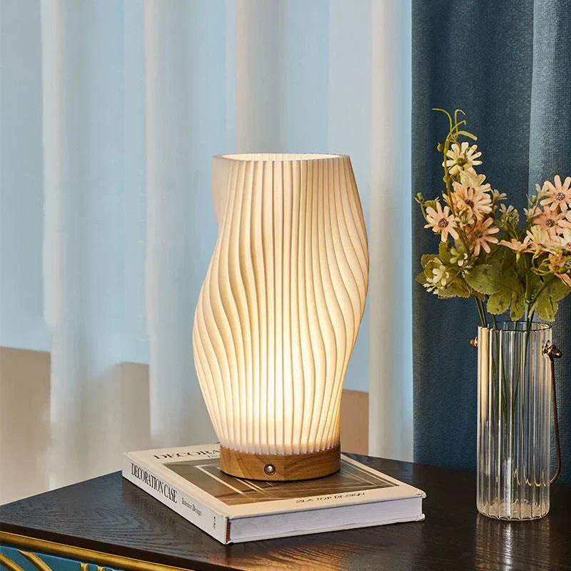 Designer LED Table Lamp with Adjustable Brightness and Dual Light Colors
