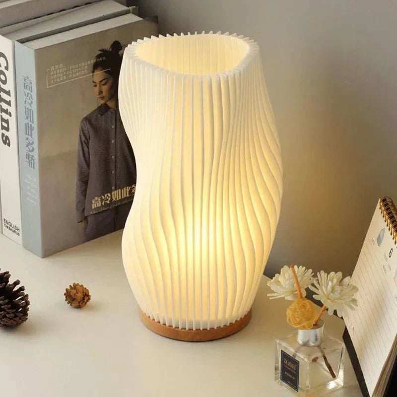 Designer LED Table Lamp with Adjustable Brightness and Dual Light Colors