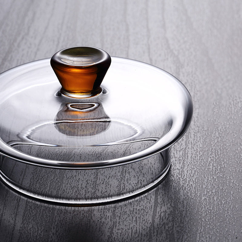 Heat-Resistant Glass Teapot with Strainer and Golden Handle