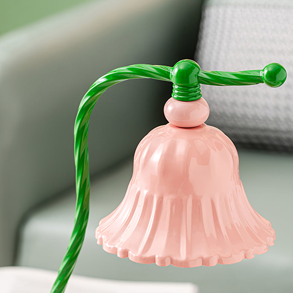 Charming Pink Glass Flower Table Lamp