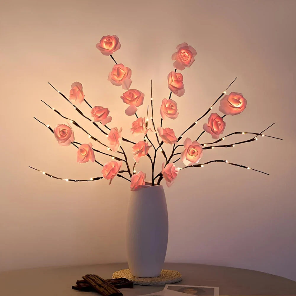 LED Lighted Artificial Branch Table Lamp with Bendable Twigs