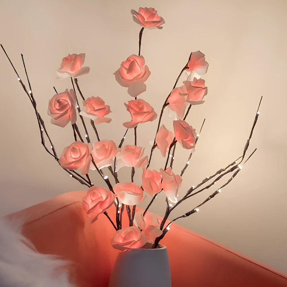 LED Lighted Artificial Branch Table Lamp with Bendable Twigs