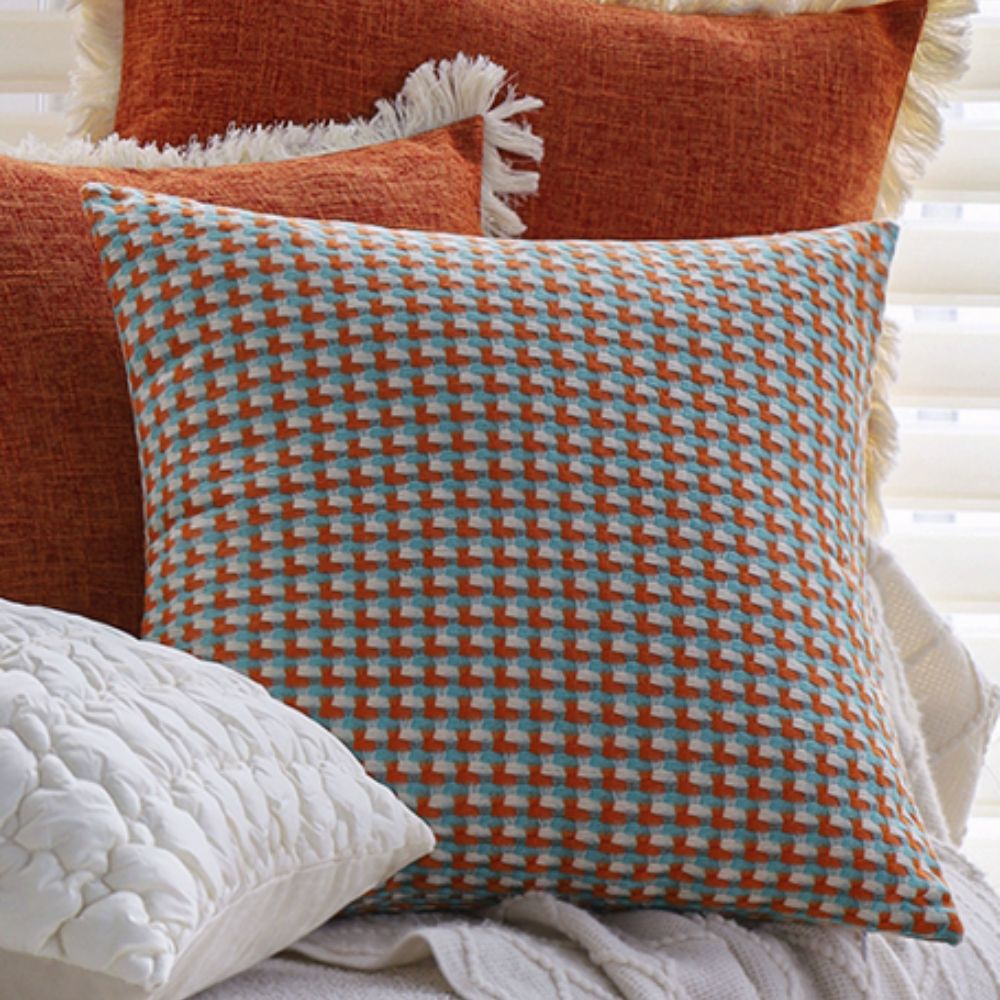 Textured Microfiber Pixel Weave Cushion Cover