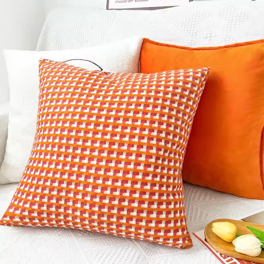 Textured Microfiber Pixel Weave Cushion Cover