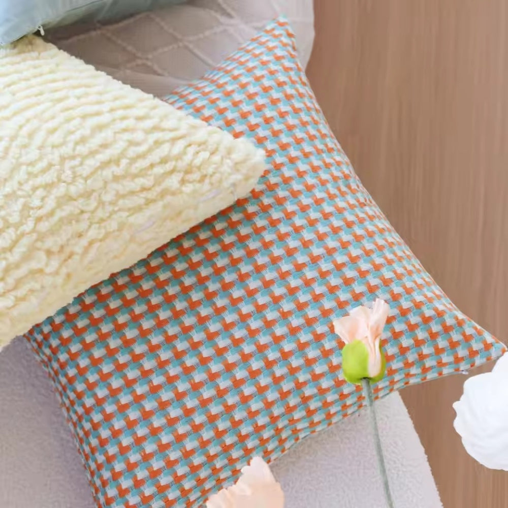 Textured Microfiber Pixel Weave Cushion Cover