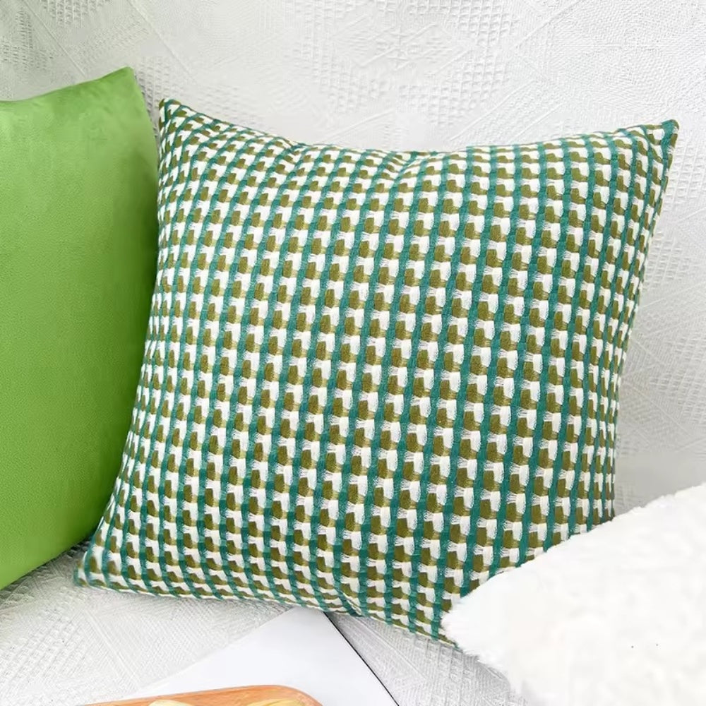 Textured Microfiber Pixel Weave Cushion Cover