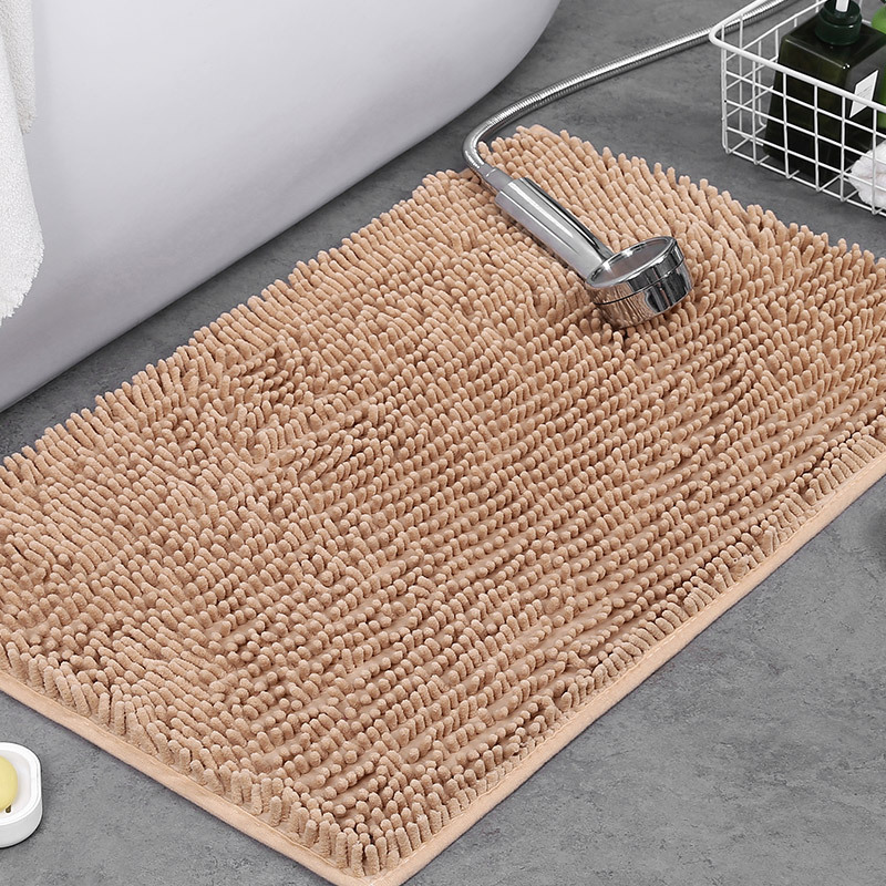 Plush Chenille Non-Slip Bath Mat - Absorbent Bathroom Rug