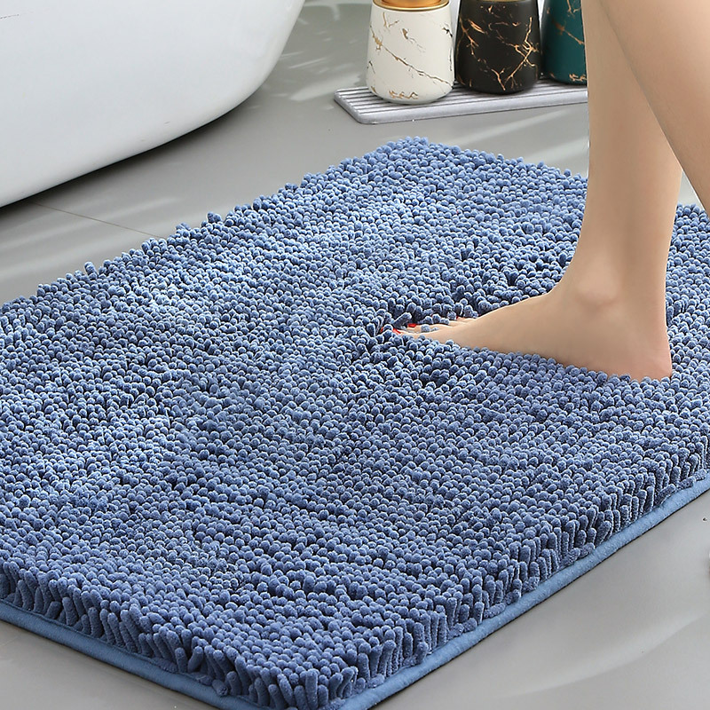 Plush Chenille Non-Slip Bath Mat - Absorbent Bathroom Rug