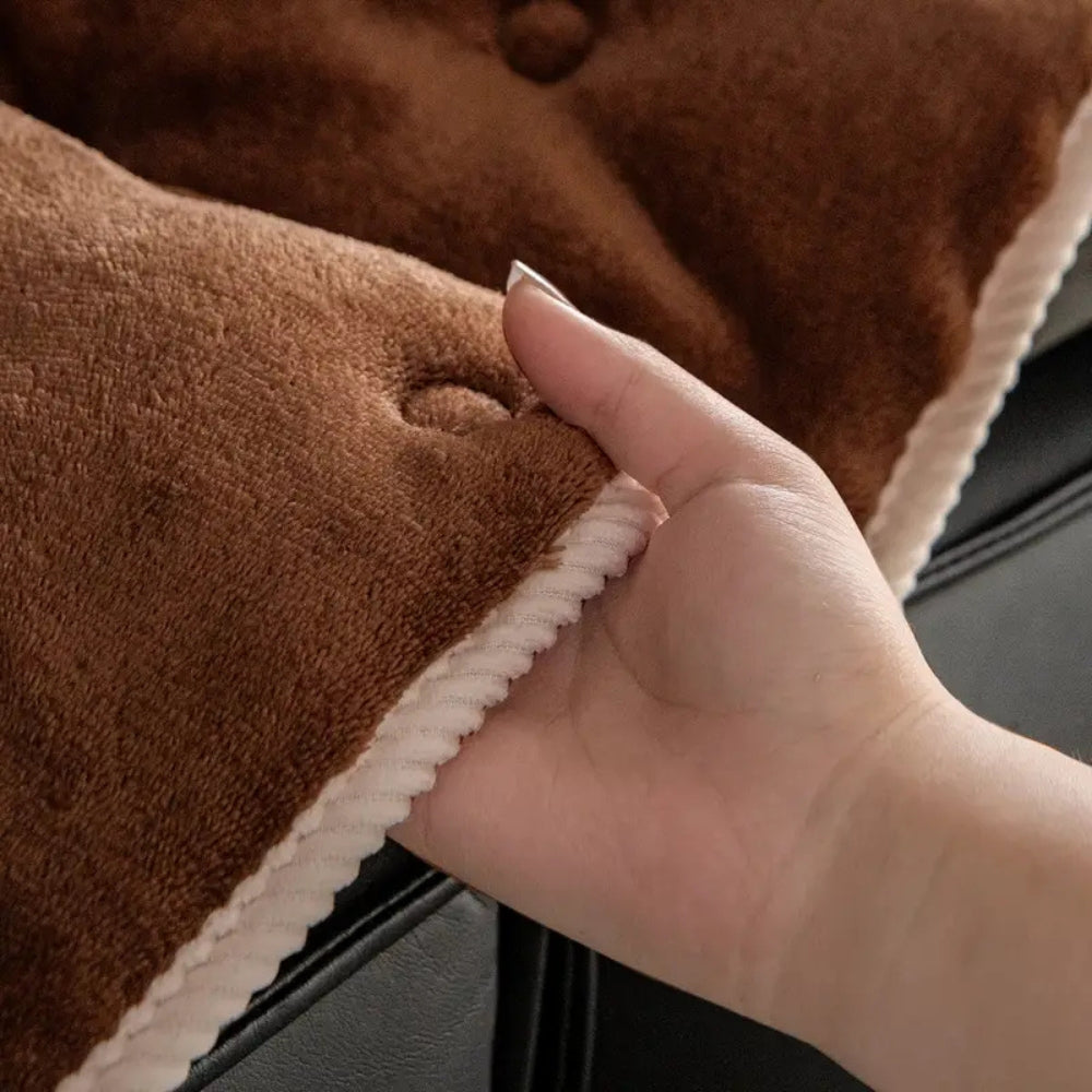 Plush Button-Tufted Microfiber Sofa Cover